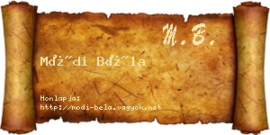 Módi Béla névjegykártya