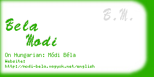 bela modi business card